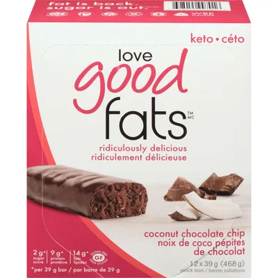 Coconut Chocolate Chip Keto-Friendly Snack Bars,