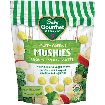 Baby Gourmet Meltable Mushies Fruity Greens organic baby snack