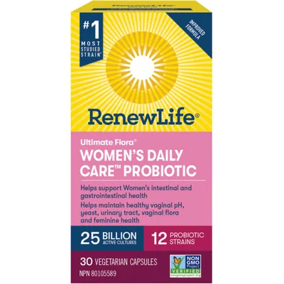 Ultimate Flora Women's Daily Care Probiotic, 25 Billion Active Cultures