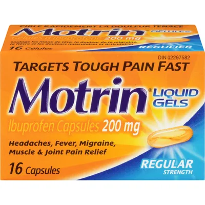 Regular Strength Pain Reief Ibuprofen 200mg, Liquid Gels