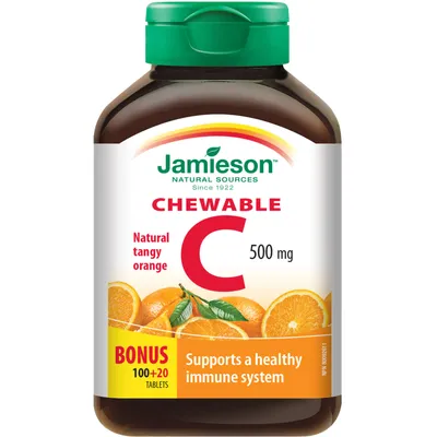 Chewable Vitamin C 500 mg Natural Tangy Orange Flavour