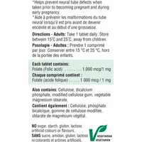 Folic Acid 1,000 mcg Tablets, 1 mg