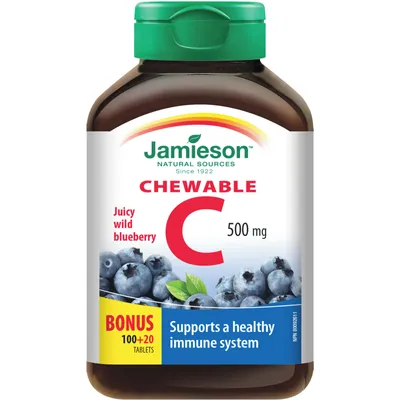 Chewable Vitamin C 500 mg Wild Blueberry Flavour