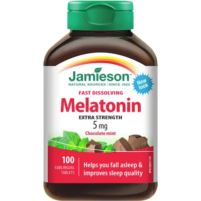 Melatonin Fast Dissolving Chocolate Mint Tablets, 5 mg