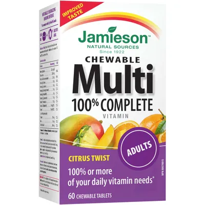 100% Complete Multivitamin Citrus Twist Chewable Tablets