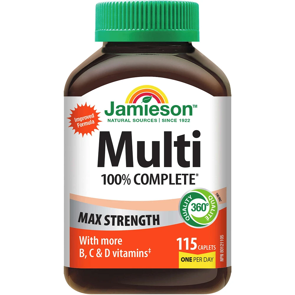 100% Complete Multivitamin Max Strength 115 ct