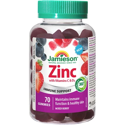 Zinc Gummies with Vitamins C & D3