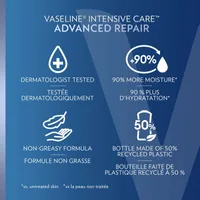 Vaseline Intensive Care Body Lotion for sensitive and dry skin Advanced Repair unscented, moisturizing body cream 600 ml