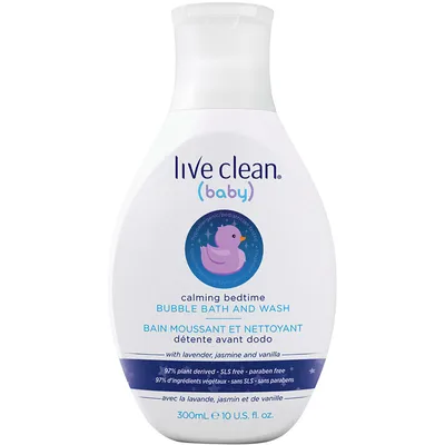 Live Clean Baby Calming Bedtime Bubble Bath and Wash