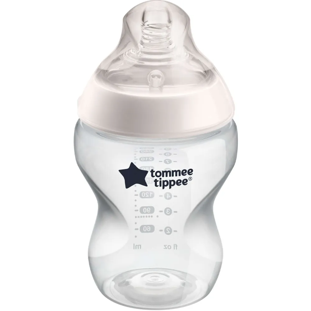 Closer to Nature Baby Bottle, Breast-Like Nipple with Anti-Colic Valve, 9oz