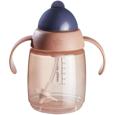 Superstar Weighted Straw Cup for Toddlers, Leak and Shake-Proof INTELLIVALVE and BACSHIELD Antimicrobial Technology, 6m+, Pink