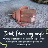 Superstar Weighted Straw Cup for Toddlers, Leak and Shake-Proof INTELLIVALVE and BACSHIELD Antimicrobial Technology, 6m+, Pink