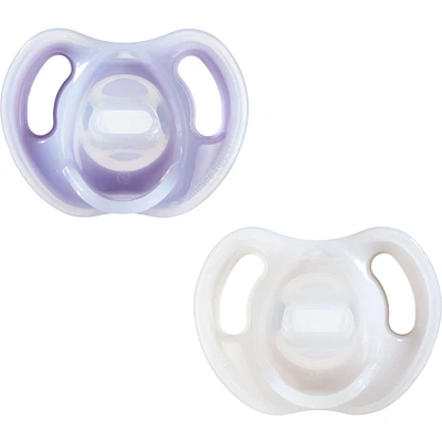 Ultra-light Pacifiers, 6-18 months,  2 pack of  one piece silicone, BPA free pacifiers