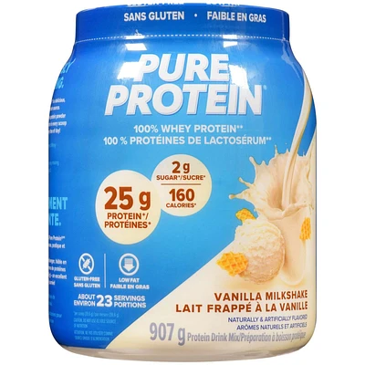 Pure Protein Powder,  Vanilla Cream Whey Powder , Great for Shakes