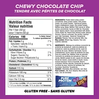 Pure Protein Bars, Chewy Chocolate Chip, Gluten Free Snack Bar