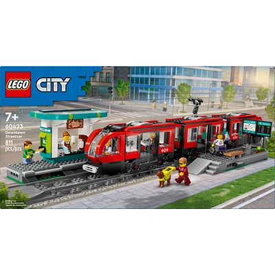 LEGO City Downtown Streetcar and Station Toy Train Set 60423