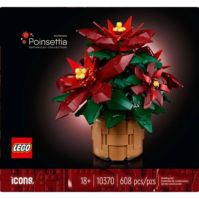 LEGO Icons Poinsettia Plant Building Set and Centerpiece Table Decoration 10370