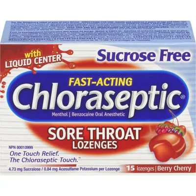 Chloraseptic Sore Throat Lozenges Sucrose Free Berry Cherry