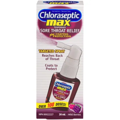 Chloraseptic Max Sore Throat Relief Targeted Spray Wild Berries