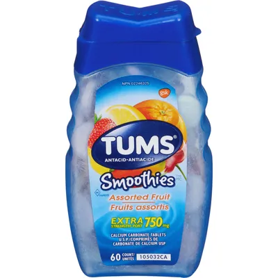 Tums Extra Strength Smoothie Assorted Fruit 60 count