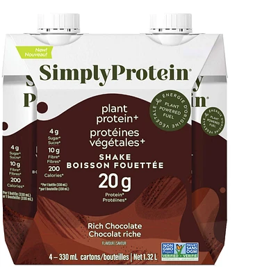 Ready-To-Drink Chocolate Plant Protein Shake, High Protein, Low Sugar, Dairy Free