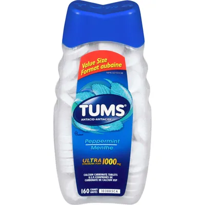 Tums Ultra Strength Antacid for Heartburn Relief Peppermint 160 count