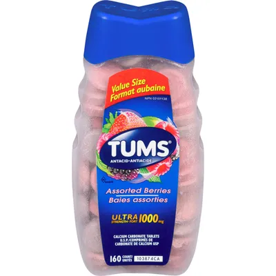 Tums Ultra Strength Antacid for Heartburn Relief Assorted Berry 160 count