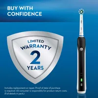 1000 CrossAction Electric Toothbrush, Black, Powered by Braun