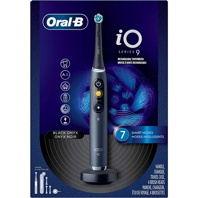 Oral-B iO Series 9 Electric Toothbrush with 4 Brush Heads, Black Onyx