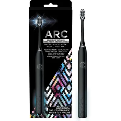 ARC Metal Sonic Power Toothbrush + Travel Case - Black