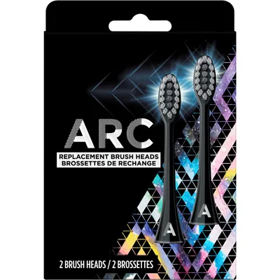 ARC Brush Heads 2 Count, Black