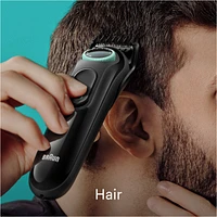 All-In-One Style Kit Series 3 3460, 6-in-1 Trimmer for Men with Beard Trimmer, Ear & Nose Trimmer, Hair Clippers & More, Ultra-Sharp Blade, 40 Length Settings, Rechargeable 50-minute Battery Cordless Runtime and Washable