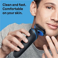 Electric Shaver for Men, Series 5 5118s, Wet & Dry Shave, Turbo Shaving Mode, Foil Shaver, Engineered in Germany, Li-Ion battery up to 50 min, with Precision Trimmer, Blue