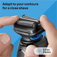 Electric Shaver for Men, Series 5 5118s, Wet & Dry Shave, Turbo Shaving Mode, Foil Shaver, Engineered in Germany, Li-Ion battery up to 50 min, with Precision Trimmer, Blue