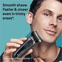 Electric Shaver for Men, Series 7 7171cc, Wet & Dry Shave, Turbo & Gentle Shaving Modes, Waterproof Foil Shaver, Engineered in Germany, Clean & Charge SmartCare Center included, with Precision Trimmer, Space Grey