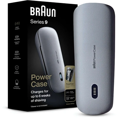 Powercase, compatible with Braun Series 8 and 9 Electric Shavers, charges for up to 6 weeks