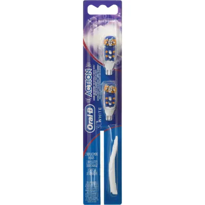 Oral-B 3D White Battery Power Toothbrush Replacement Heads, 2 Count
