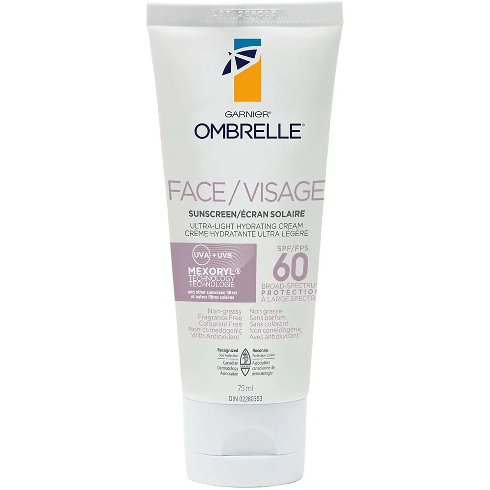 Sunscreen for Face SPF 60 with Vitamin E + B5, Ultralight Hydrating Cream