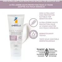 Sunscreen for Face SPF 60 with Vitamin E + B5, Ultralight Hydrating Cream