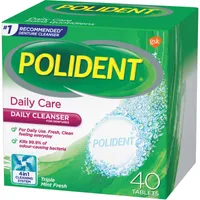 Polident Daily Care Daily Cleanser for Dentures, Triple Mint Fresh, 40 tabs