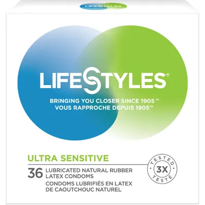 Ultra Sensitive 36 Lubricated Latex Condoms