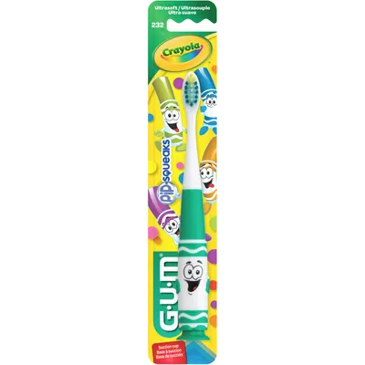GUM Crayola Kids' Pip-Squeaks Toothbrush, 3+