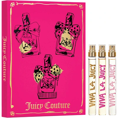 Juicy Couture Viva La Juicy 3 Piece Travel Coffret Fragrance Gift Set, 0.33 fl. oz