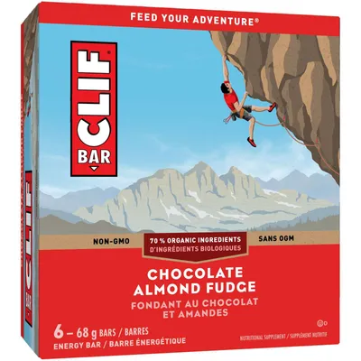 CLIF BAR - Energy Bars - Chocolate Almond Fudge - (68 Gram Protein Bars, 6 Count)