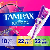 Tampax Cardboard Tampons Mixed Absorbencies, Anti-Slip Grip, LeakGuard Skirt, Unscented, 54 Count
