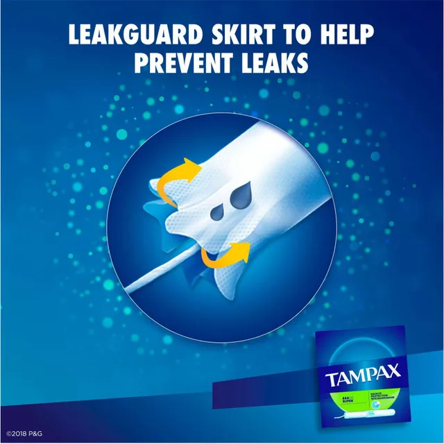 Tampax Cardboard Tampons Mixed Absorbencies, Anti-Slip Grip, LeakGuard  Skirt, Unscented, 54 Tampons