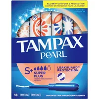 Pearl Tampons Super Plus Absorbency, 18 Count