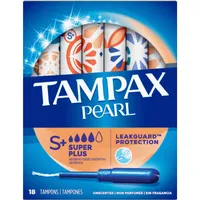 Pearl Tampons Super Plus Absorbency, 18 Count