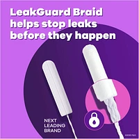 Radiant Tampons with LeakGuard Braid, Super Plus Absorbency