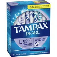 Pearl Tampons Light Absorbency, 18 Count